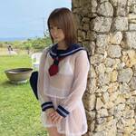 「おはちらです〜」スケスケセーラー服衣装姿を披露【真奈さん/2021年4月14日】
