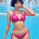 「スタイル抜群」「五度見してしまいました」昭和感のある髪型が特徴的なセクシービキニショットにファン歓喜【藤井マリーさん/2022年9月7日】