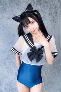 全員必見の最強コンボ！コスプレイヤー・白烏しろが披露した“スケスケセーラー×競泳水着×猫耳ショット”に「可愛すぎて飼いたくなる」