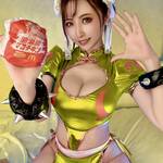 桃色れく、まさかの「マクドナルドの春麗」に大変身!光沢感あふれるコスプレで魅惑のスマイル