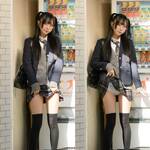 「ほらよ」 天上てんこ、眼鏡×ツインテールの至高「優等生風」制服姿で魅せる、大胆すぎるスカートめくりの衝撃！
