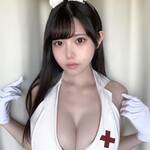 「黒髪バニーナース🐰🤍」 柑橘もこ、純白の至高ナース×バニーウェアで魅せる、圧倒的な透明感と「究極のボリューム美」の衝撃！